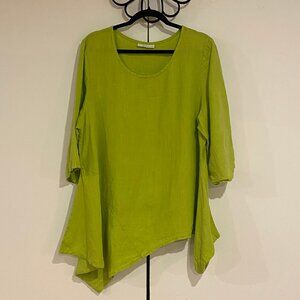 Bryn Walker Green Linen Top Large